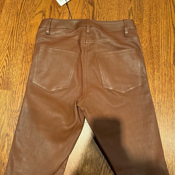 NEW NWT Theory High Waisted Jean In Bristol Leather In Dark Cognac - Picture 7 of 7